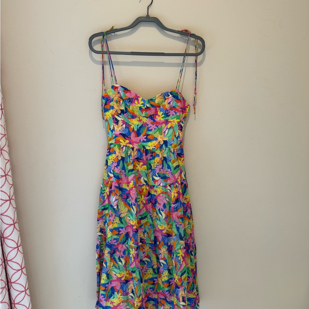 AMANDA UPRICHARD Tula Midi Dress in Paradiso Print
